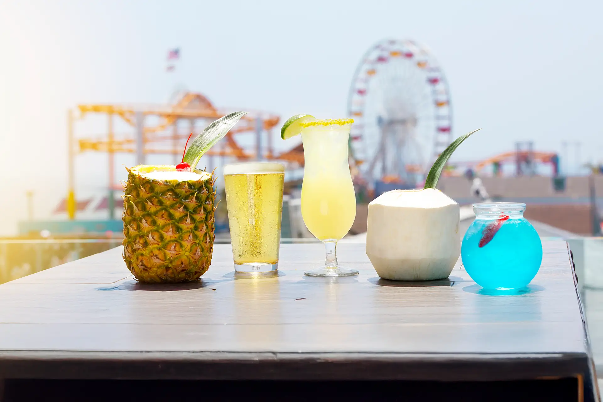 Cocktails with a view of the pier